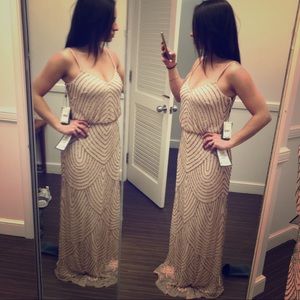 Adrianna Papelle blush and sequin dress